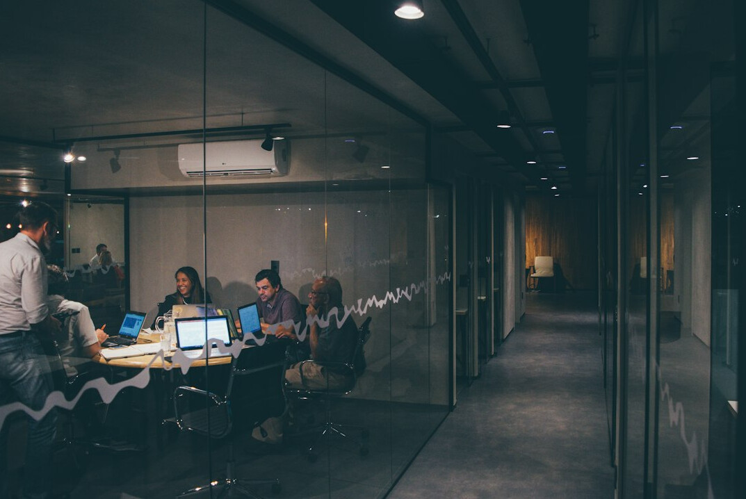 team collaborating in office